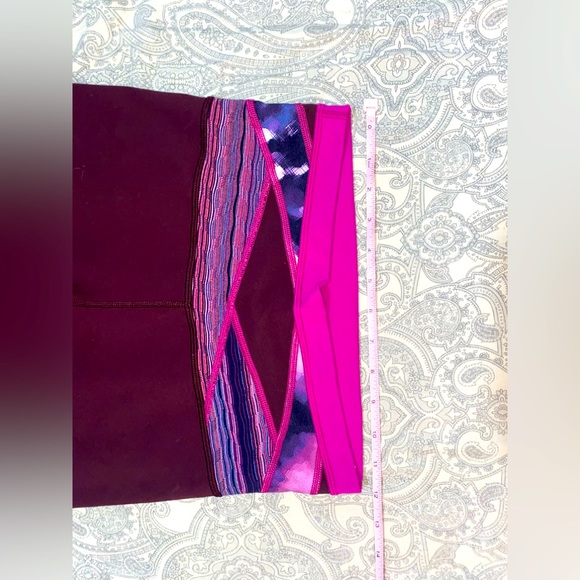 Lululemon size 4 tall maroon flared groove pants w/ reversible waistband - Picture 4 of 6